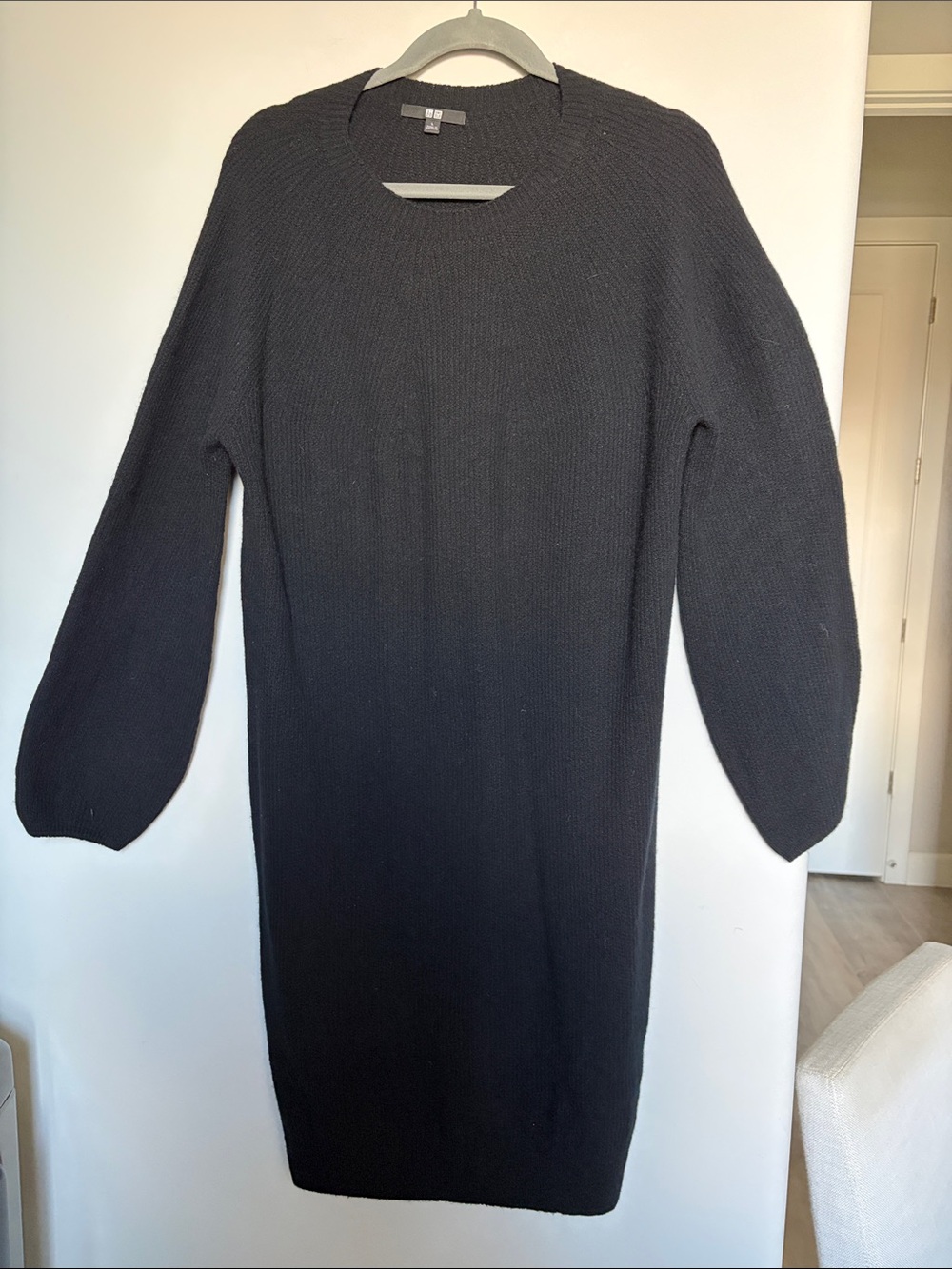 Uniqlo Black Wool Blend Sweater Dress size L